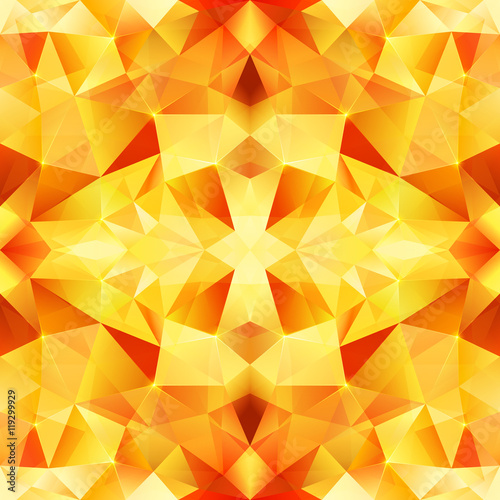 Orange crystal vector abstract seamless pattern