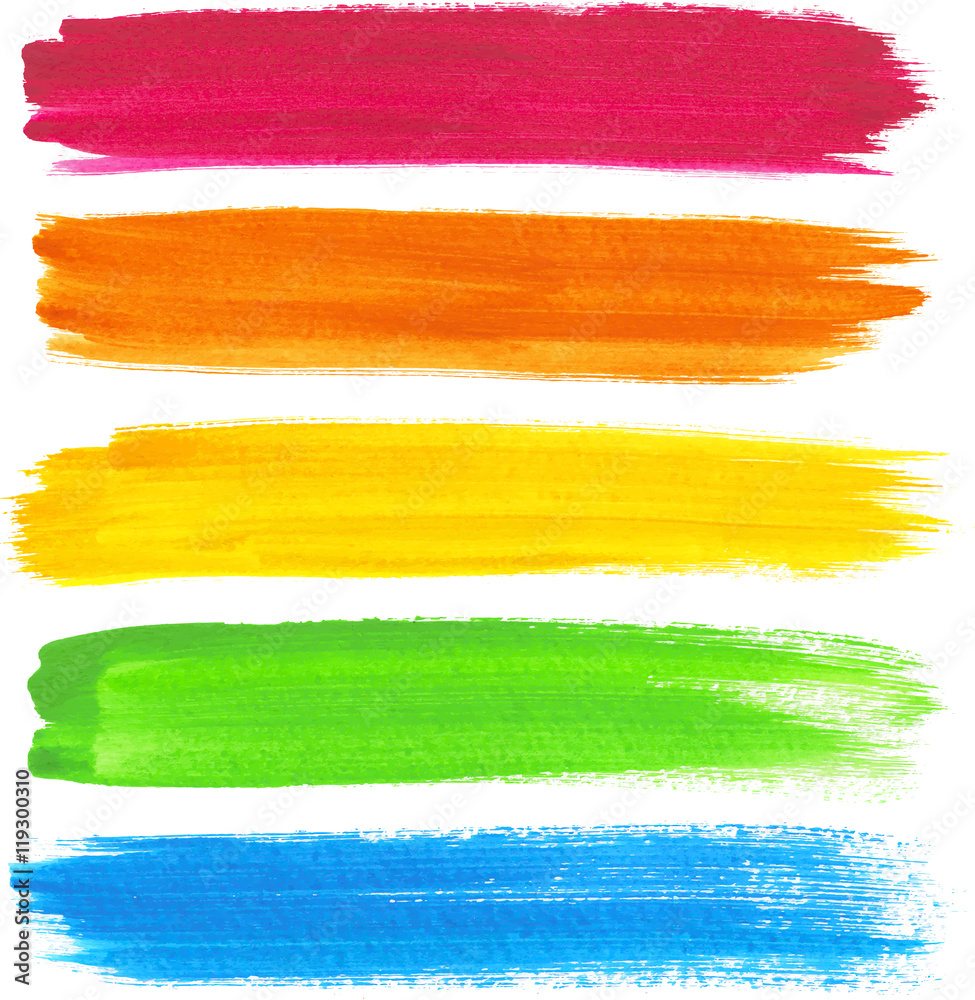 Obraz premium Colorful vector watercolor brush strokes