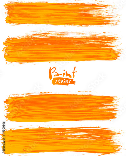 Bright orange acrylic brush strokes