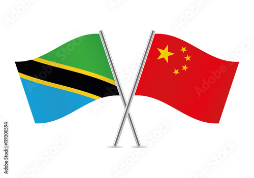 Free Download Tanzania and Chinese flags. Vector illustration. - GFXLoad