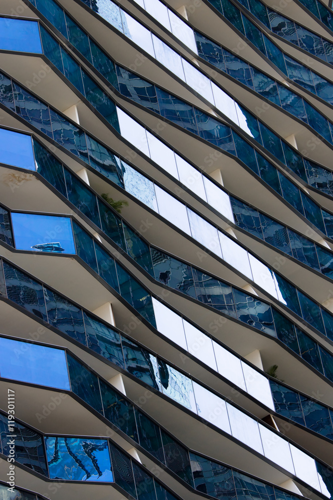 Obraz premium Abstract of Irregular Blue Glass Balcony