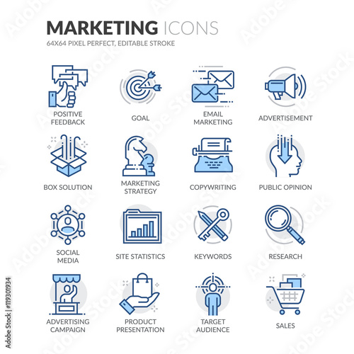Line Marketing Icons