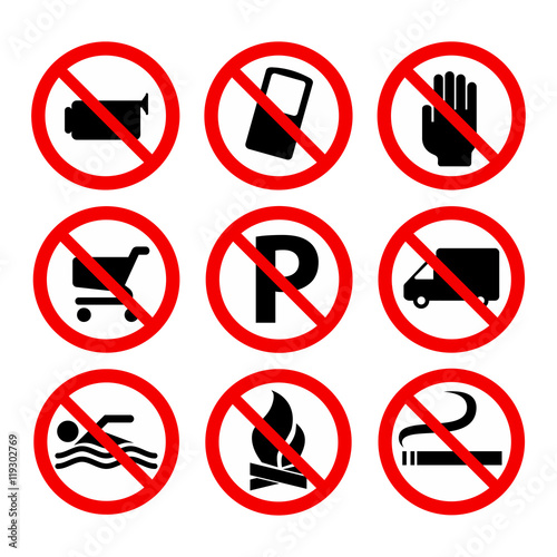 Warning signs, warning icons, warning lamp warning prohibited parking