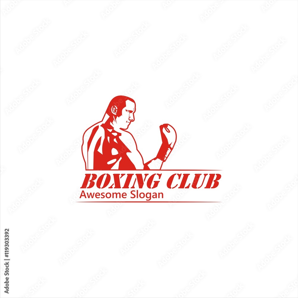 boxing club logo template