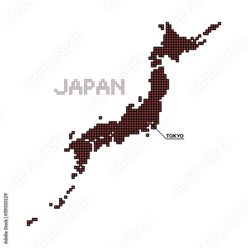 Japan Map - Square Pixel