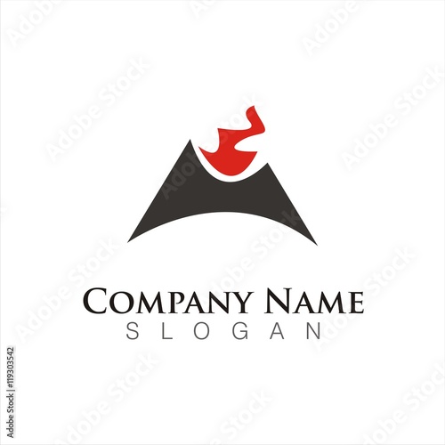 abstract mountain outdoor logo template