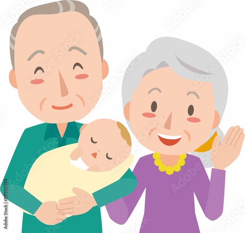 Senior couple with baby grandson