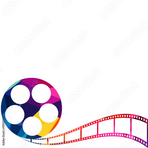 Abstract film reel polygon background vector illustration