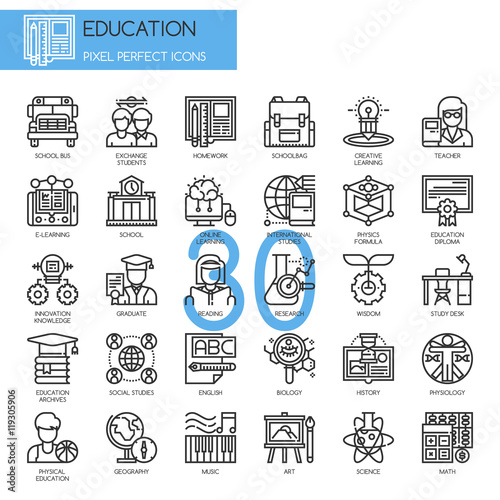 Education , Thin Line and Pixel Perfect Icons