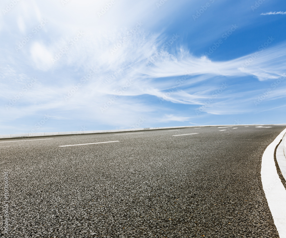 Fototapeta premium new asphalt roads and the blue sky