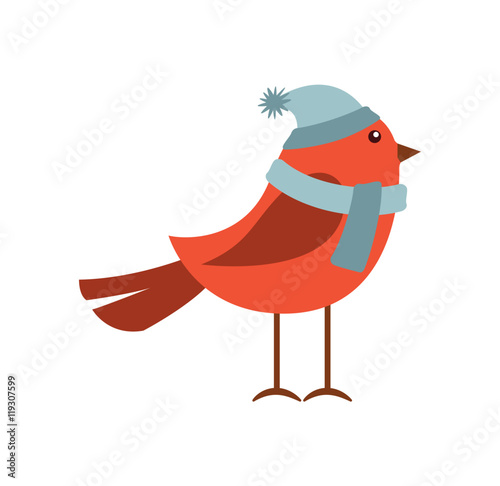 cute animal merry christmas icon