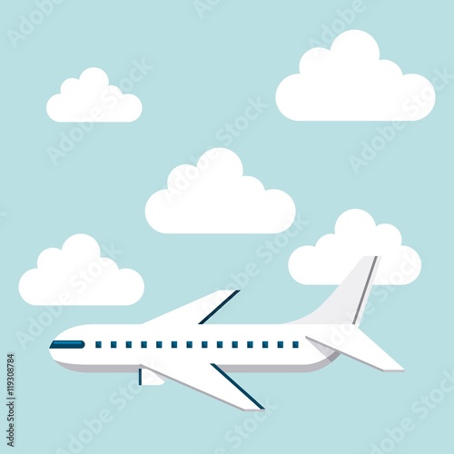 airplane flying isolated icon