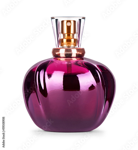 women's perfume in beautiful bottle isolated on white background