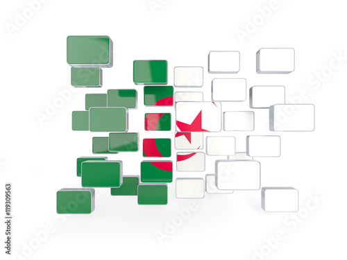 Flag of algeria, mosaic background