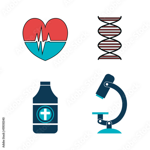 set medical care icons
