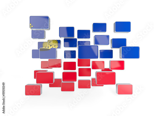 Flag of liechtenstein  mosaic background