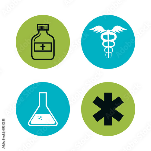 set medical care icons