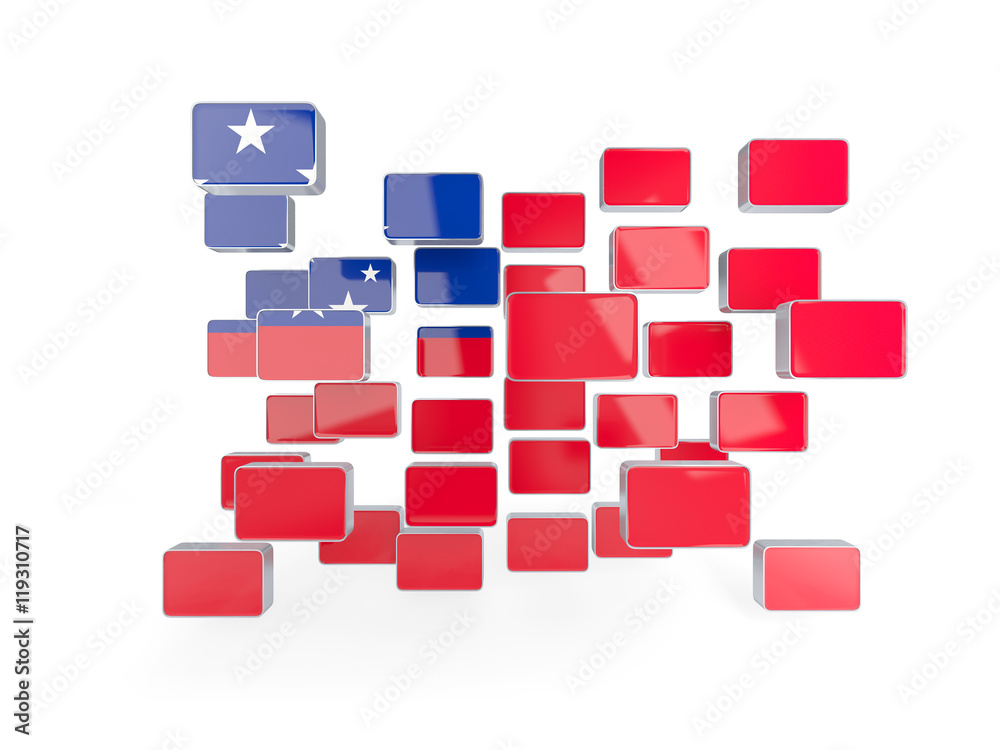 Flag of samoa, mosaic background Flag of samoa, mosaic background