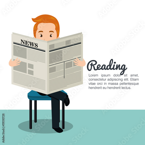 man reading newspaper icon