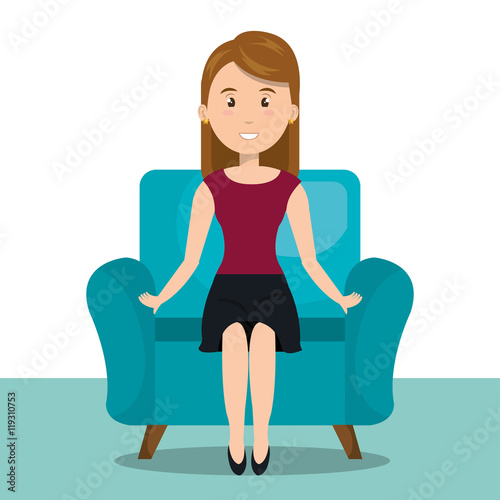 woman sitting on sofa icon
