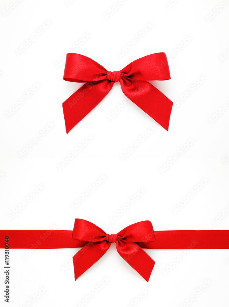 Red gift bows and ribbon Red gift bows and ribbon
