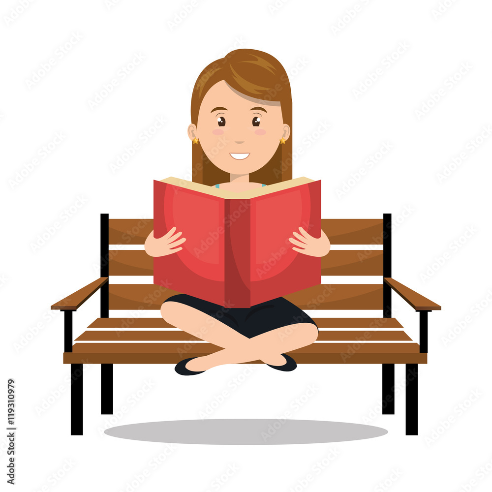 woman reading textbook r icon