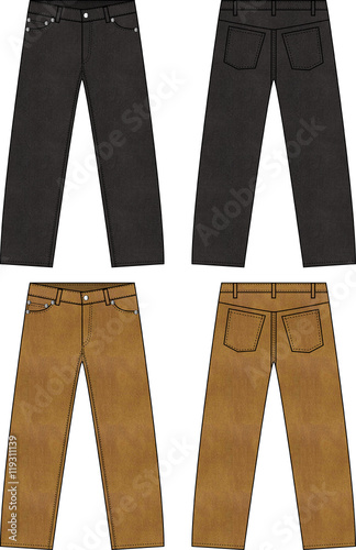 Illustration of simple denim pants3