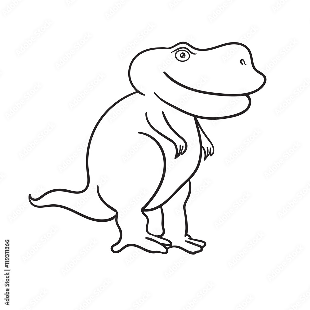 Dinosaur cartoon stripes on white background. Vector illustratio Dinosaur cartoon stripes on white background. Vector illustratio