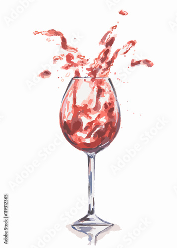 Watercolor wine splash