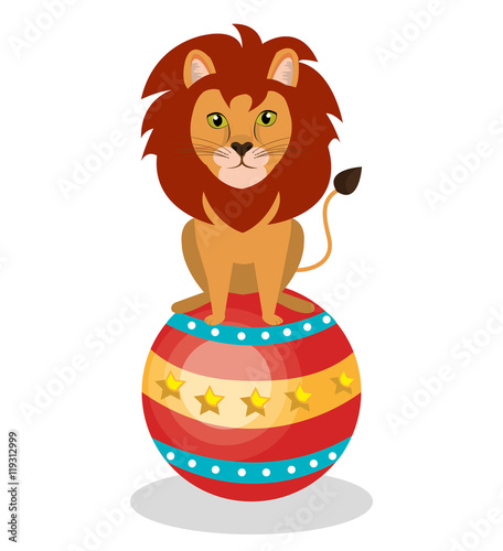 lion circus animal show isolated icon