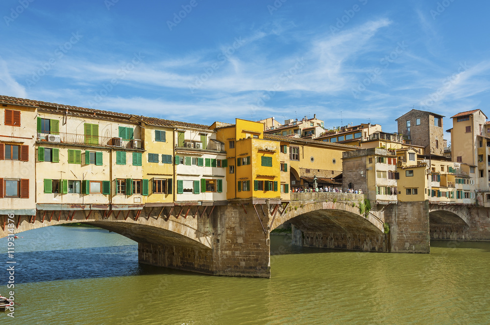 Ponte Vecchio - the bridge market in the center of Florence, Tuscany, Italy