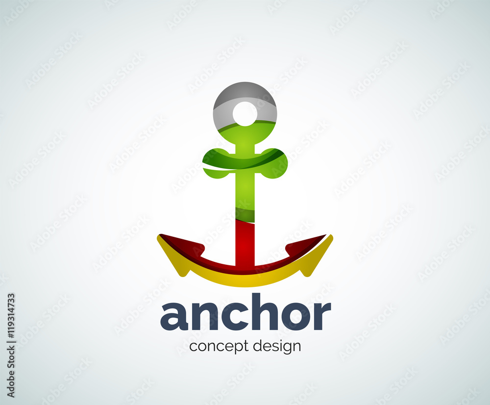 Vector ship anchor logo template Vector ship anchor logo template
