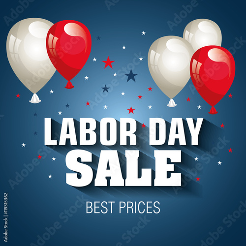 labor day sale big isolated icon vector illustration design