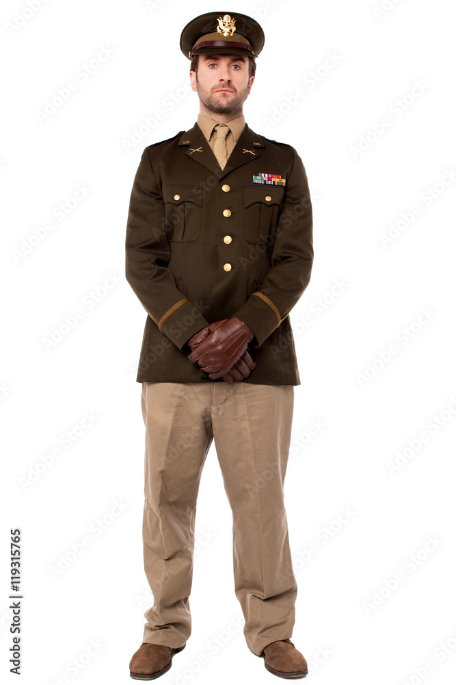 Young military commander isolated on white Young military commander isolated on white