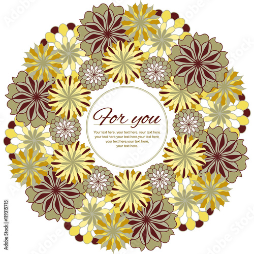 Circular Floral Pattern, greeting Card