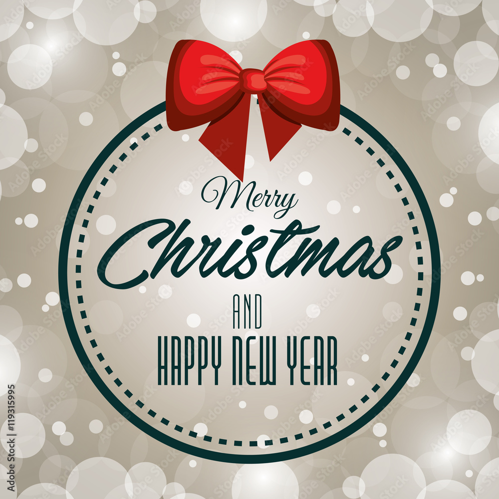 happy merry christmas card isolated vector illustration design