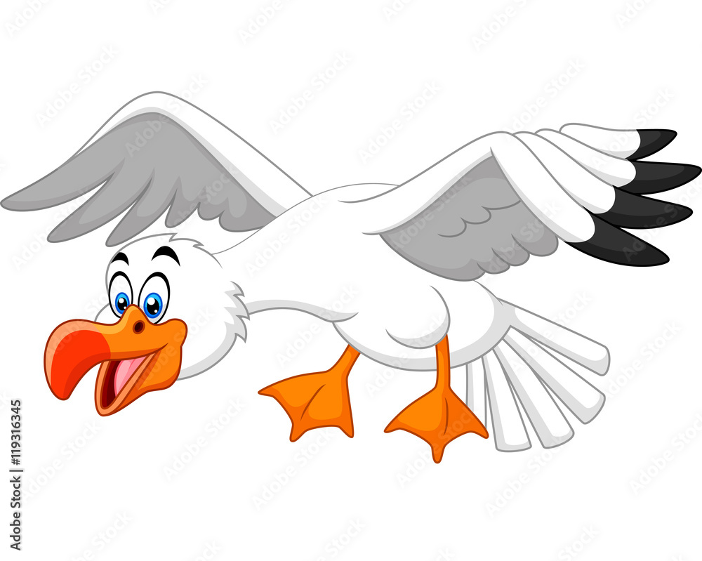 Fototapeta premium Funny seagull cartoon 