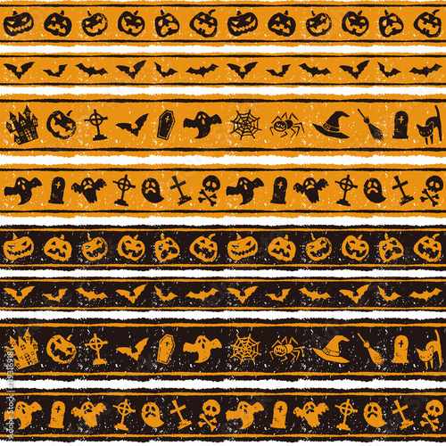 ハロウィンのボーダーイラスト Stock Vector Adobe Stock