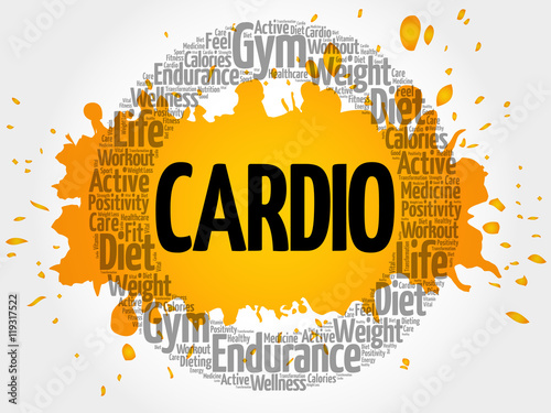CARDIO word cloud collage, health concept background