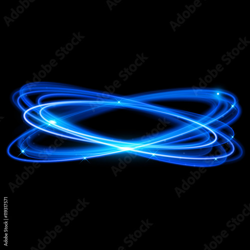 Vector neon light circle in motion