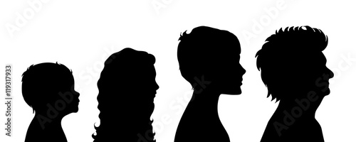 Vector silhouette of woman.