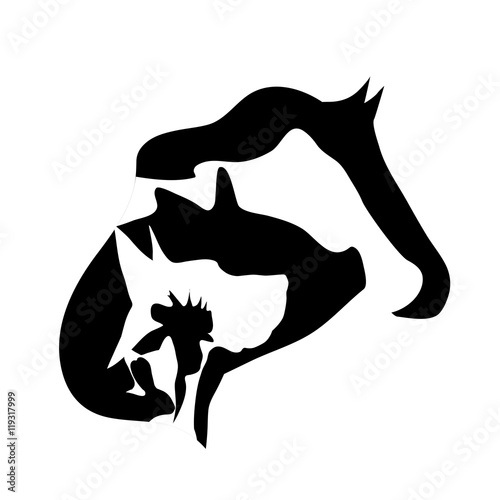 Vector silhouette of farm animal.