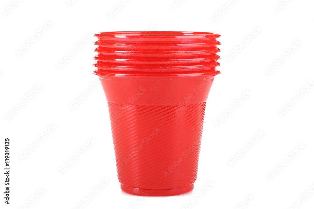 Plastic glasses on a white isolated background Plastic glasses on a white isolated background