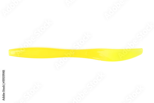Plastic knifes on a white isolated background