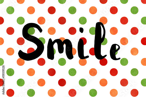 The word smile. Lettering. photo