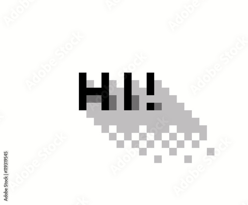 greeting with Hi !, flat pixelated illustration. - Stock vector