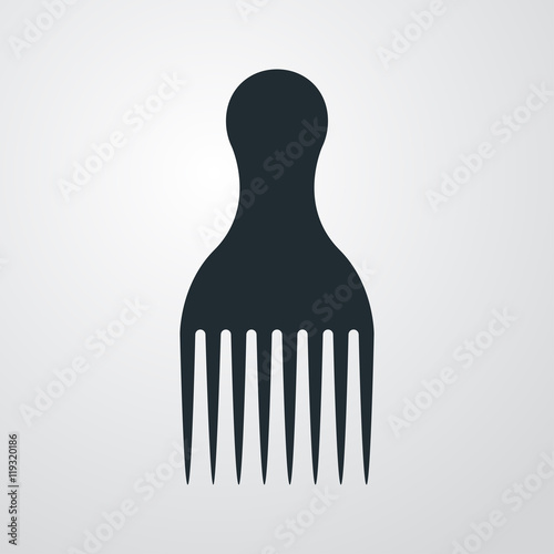 Icono plano peine para rizos sobre fondo degradado