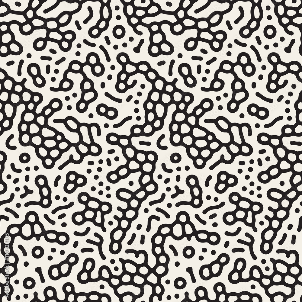 Vector Seamless Black and White Organic Lines Pattern Vector Seamless Black and White Organic Lines Pattern