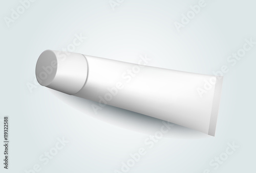 Cool Realistic white tube. For cosmetics, ointments, cream, tooth paste, glue Vector.elements