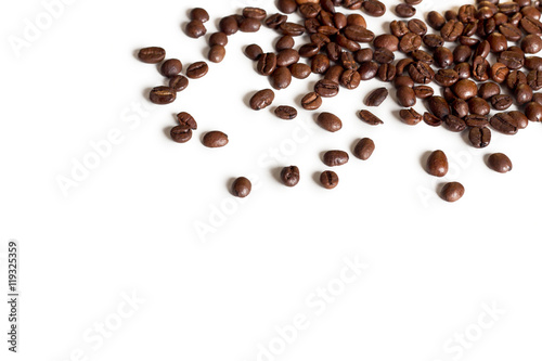 spilled coffee beans